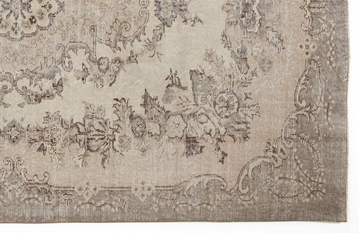 Beige Over Dyed Vintage Rug 5&#39;8&#39;&#39; x 9&#39;2&#39;&#39; ft 173 x 279 cm