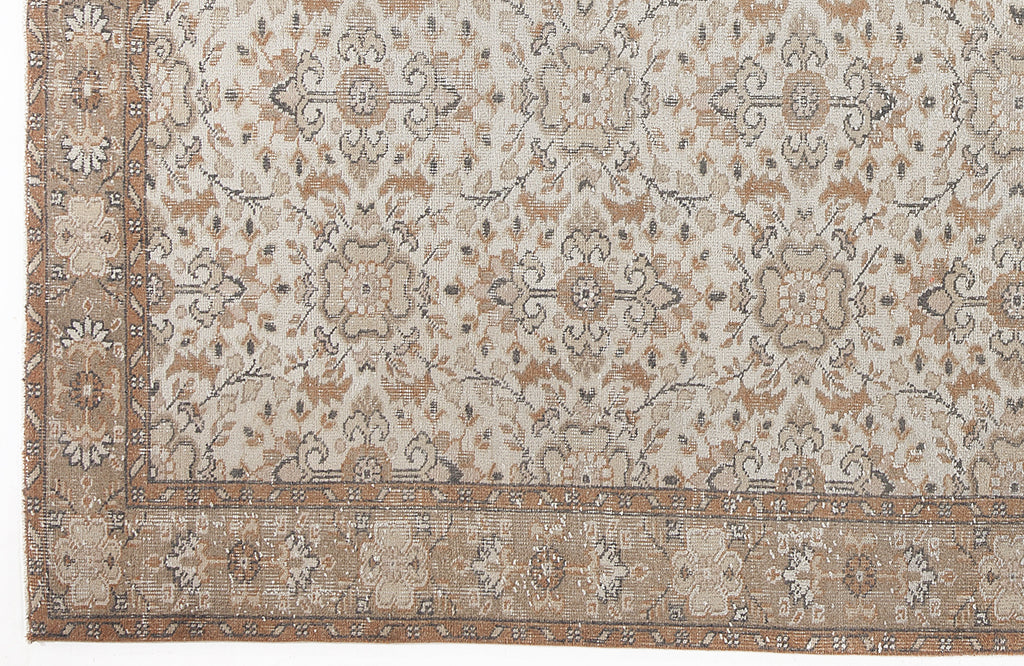 Beige Over Dyed Vintage Rug 5'5'' x 9'1'' ft 164 x 277 cm