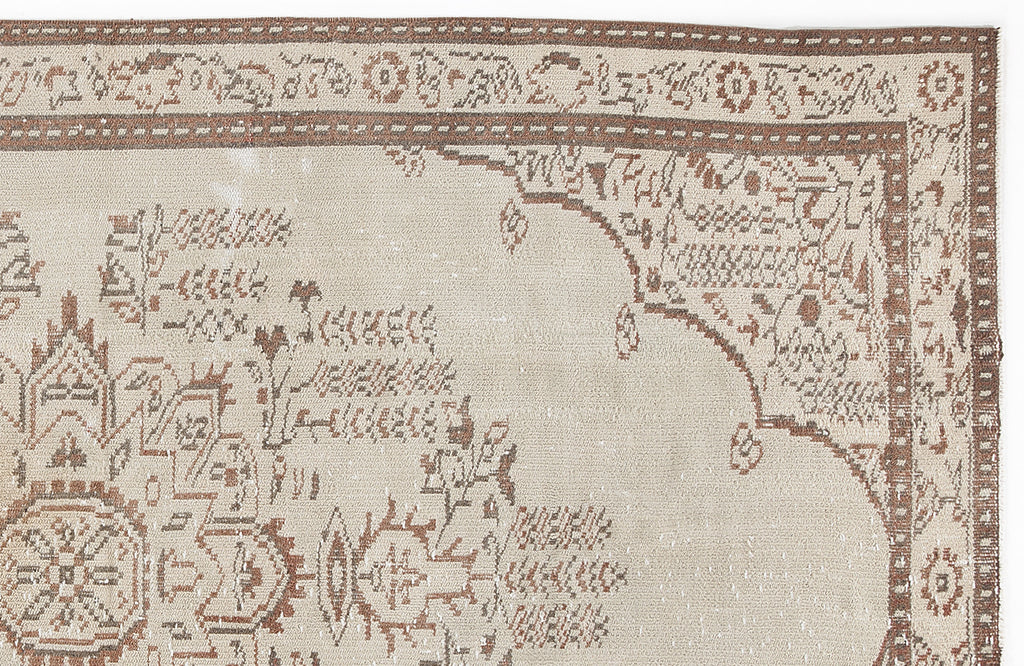 Beige Over Dyed Vintage Rug 5'1'' x 8'7'' ft 155 x 262 cm