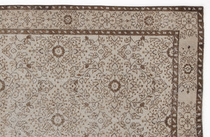 Beige Over Dyed Vintage Rug 4'12'' x 8'6'' ft 152 x 258 cm