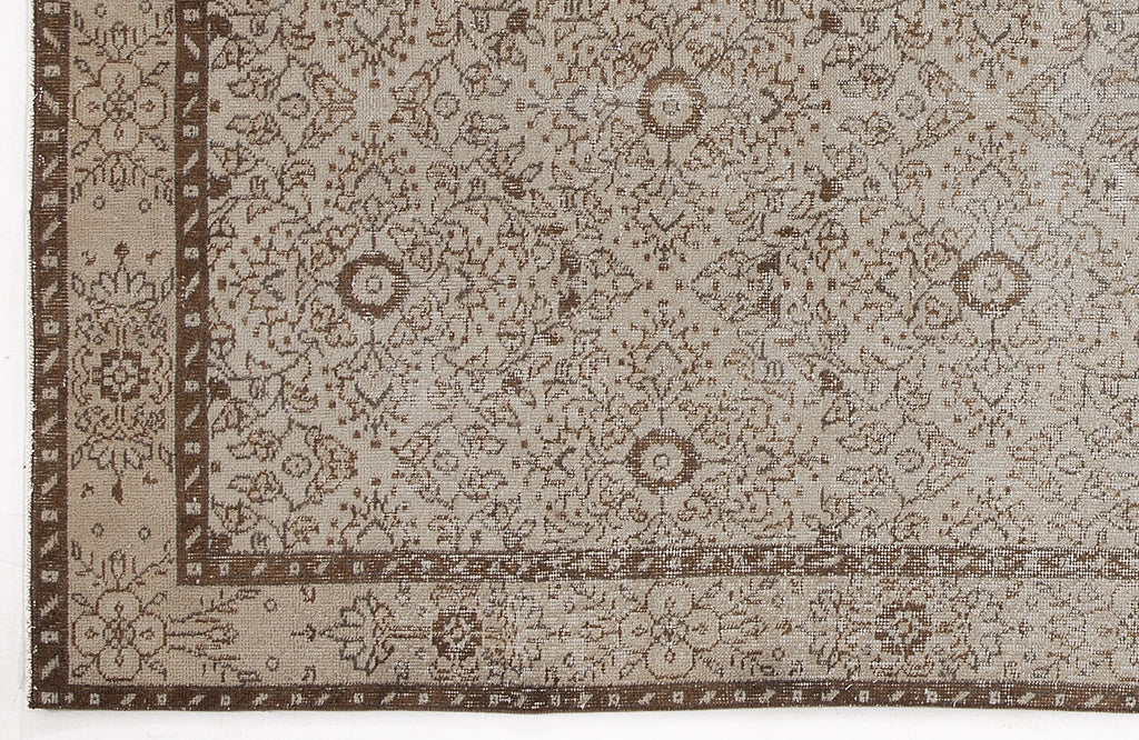 Beige Over Dyed Vintage Rug 4'12'' x 8'6'' ft 152 x 258 cm