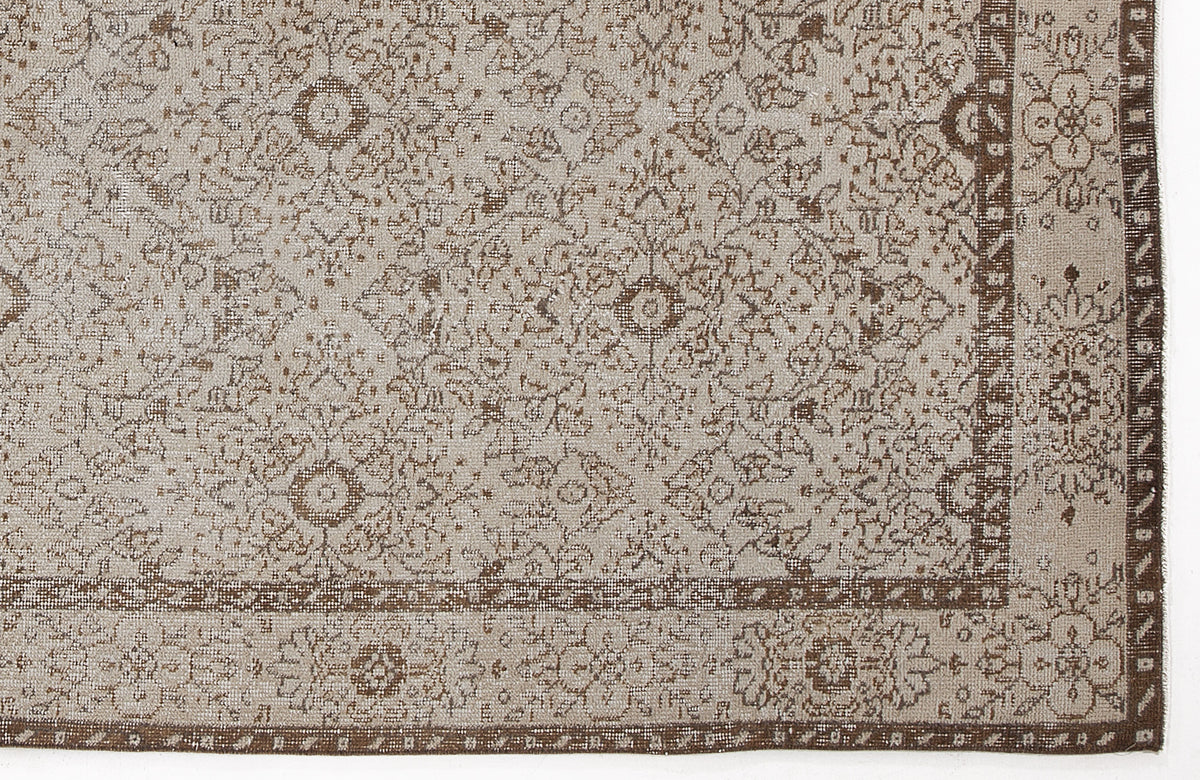 Beige Over Dyed Vintage Rug 4&#39;12&#39;&#39; x 8&#39;6&#39;&#39; ft 152 x 258 cm