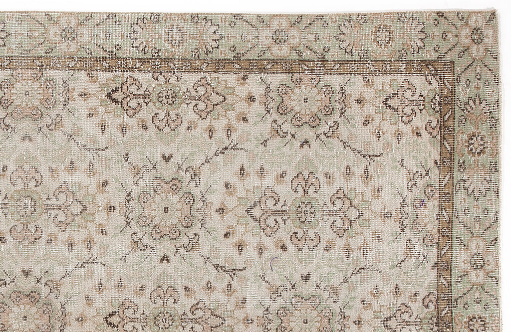 Beige Over Dyed Vintage Rug 5'10'' x 9'2'' ft 178 x 280 cm