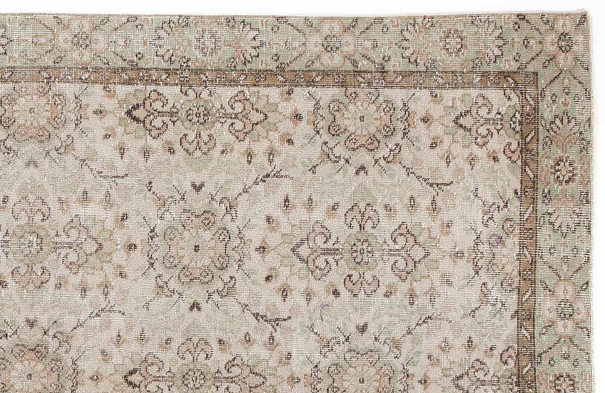 Beige Over Dyed Vintage Rug 5&#39;10&#39;&#39; x 9&#39;2&#39;&#39; ft 178 x 280 cm