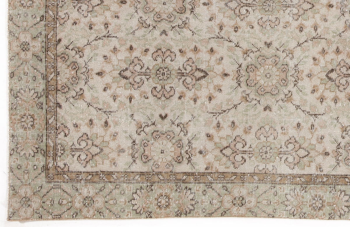 Beige Over Dyed Vintage Rug 5&#39;10&#39;&#39; x 9&#39;2&#39;&#39; ft 178 x 280 cm