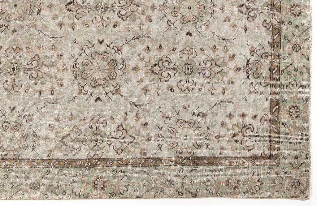 Beige Over Dyed Vintage Rug 5'10'' x 9'2'' ft 178 x 280 cm