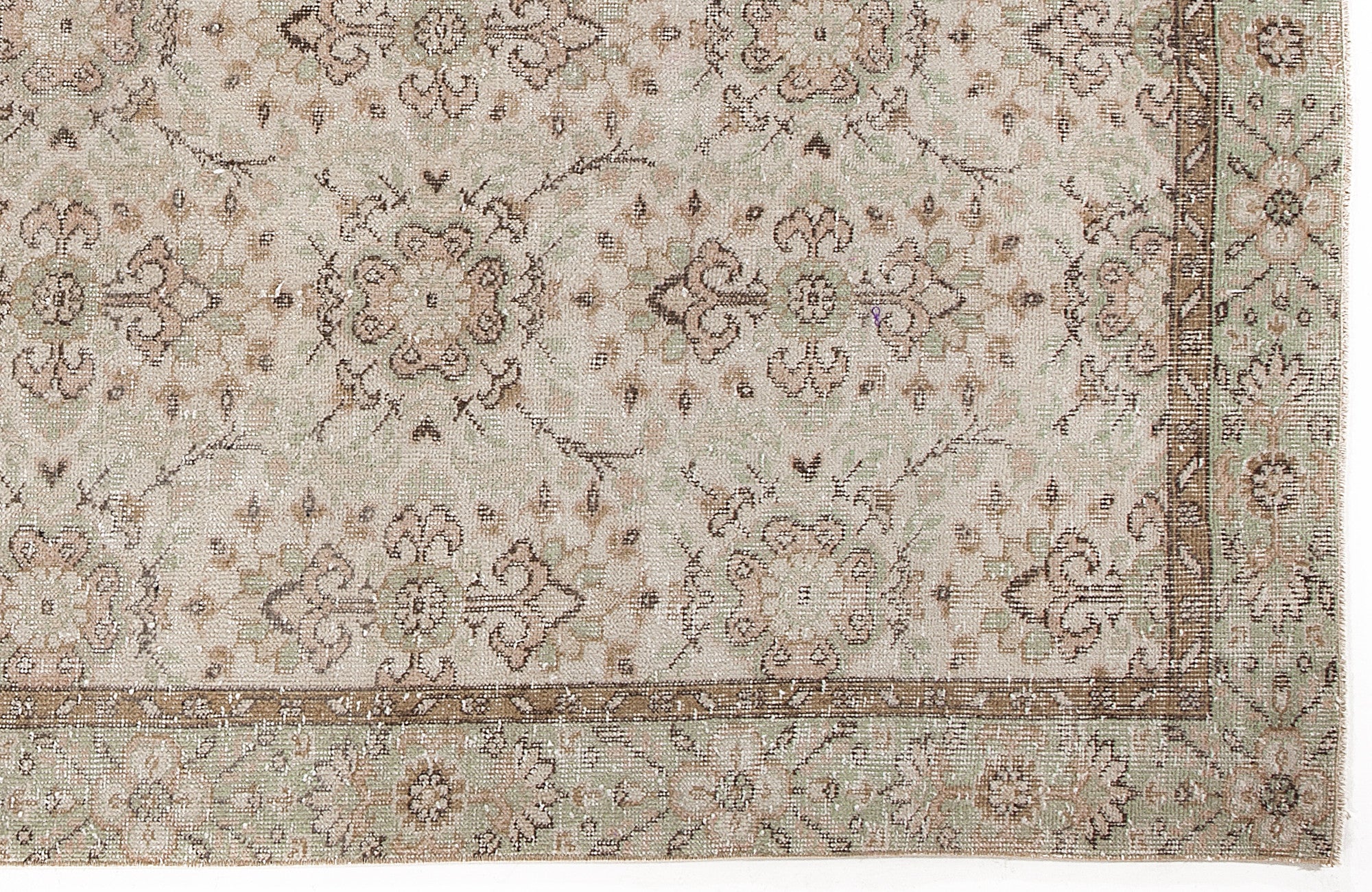 Beige Over Dyed Vintage Rug 5'10'' x 9'2'' ft 178 x 280 cm