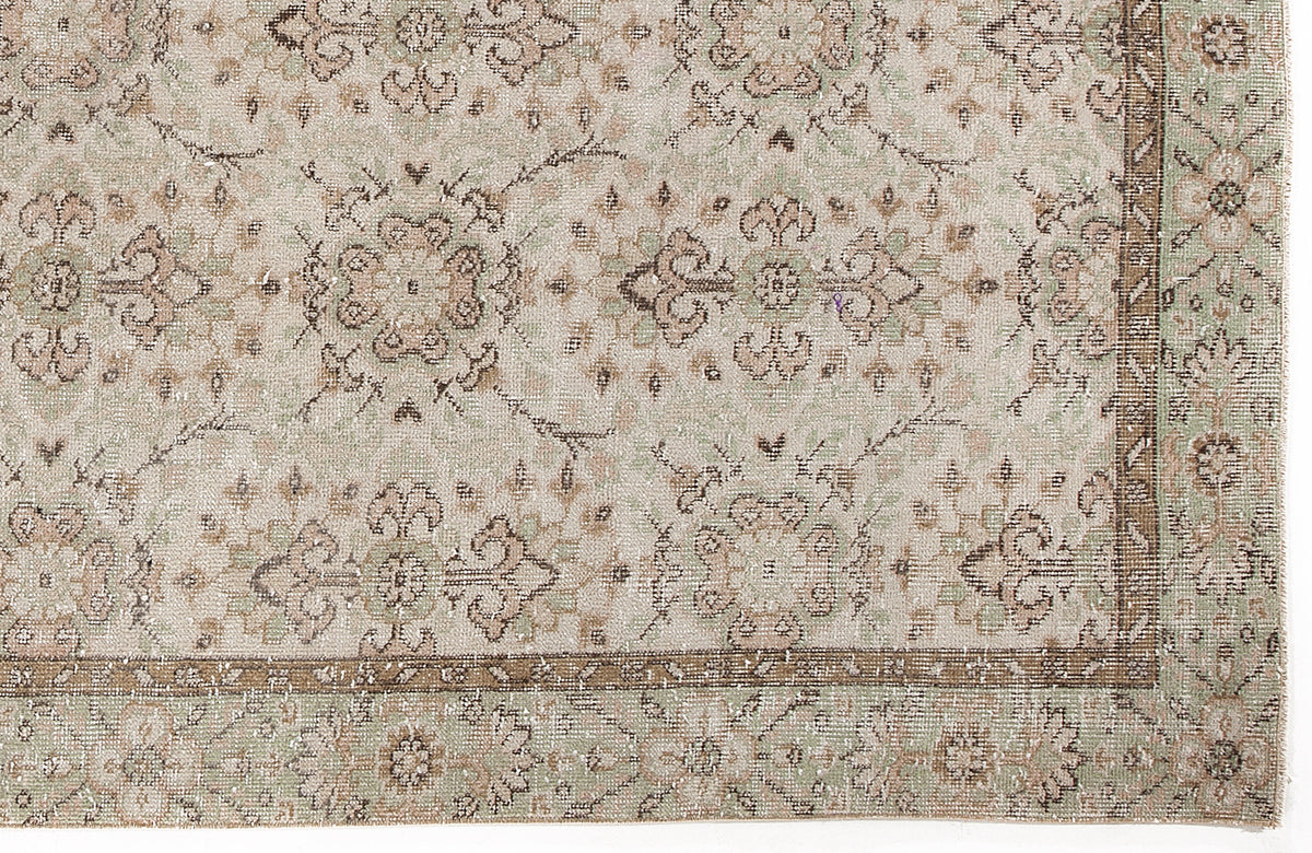 Beige Over Dyed Vintage Rug 5&#39;10&#39;&#39; x 9&#39;2&#39;&#39; ft 178 x 280 cm