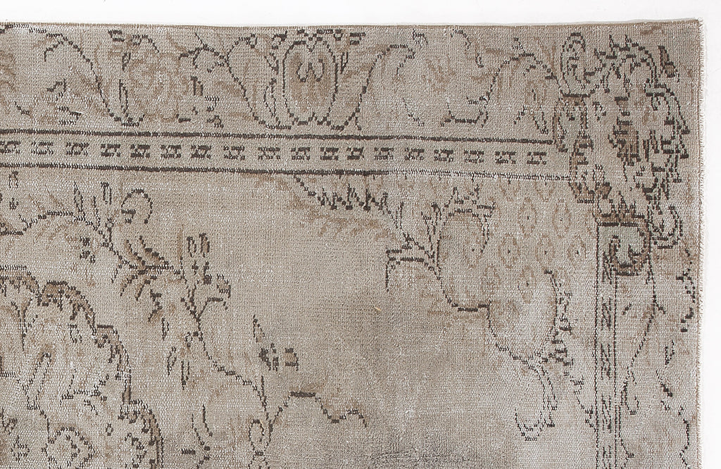 Beige Over Dyed Vintage Rug 5'6'' x 8'11'' ft 167 x 272 cm