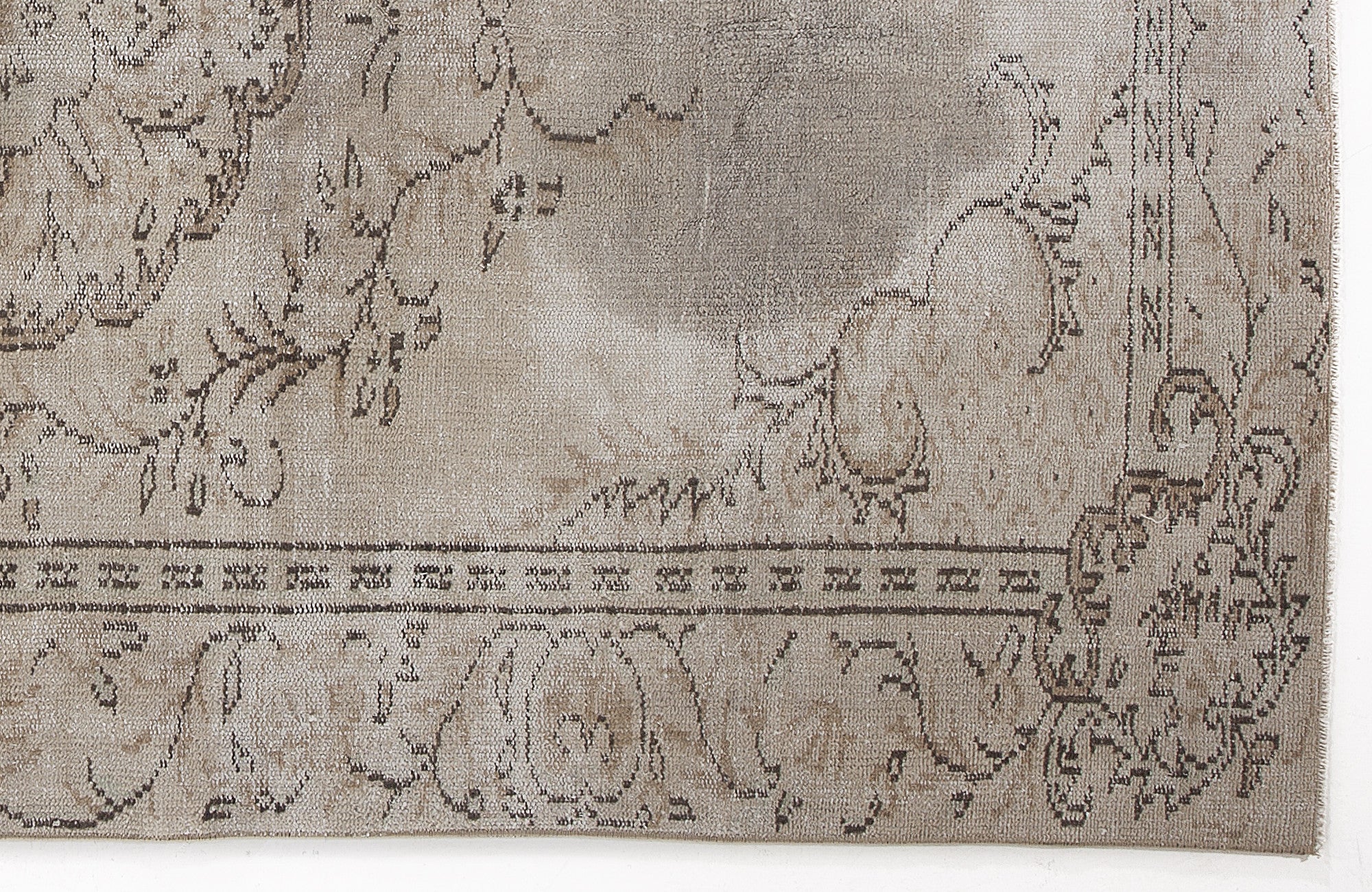 Beige Over Dyed Vintage Rug 5'6'' x 8'11'' ft 167 x 272 cm