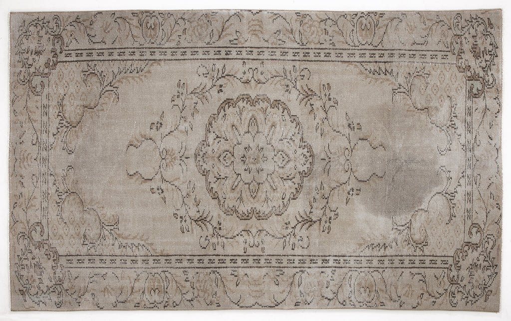 Beige Over Dyed Vintage Rug 5'6'' x 8'11'' ft 167 x 272 cm