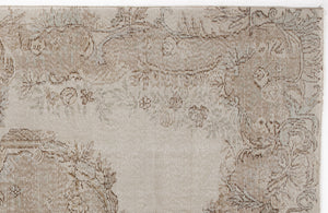Beige Over Dyed Vintage Rug 5'11'' x 9'5'' ft 181 x 287 cm