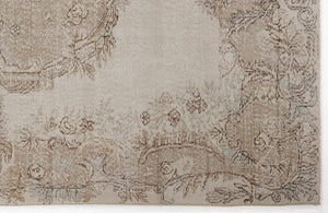 Beige Over Dyed Vintage Rug 5'11'' x 9'5'' ft 181 x 287 cm