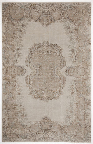 Beige Over Dyed Vintage Rug 5'11'' x 9'5'' ft 181 x 287 cm