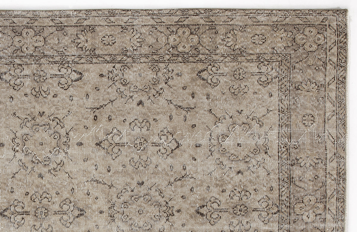 Beige Over Dyed Vintage Rug 5&#39;2&#39;&#39; x 8&#39;6&#39;&#39; ft 157 x 260 cm