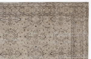 Beige Over Dyed Vintage Rug 5'2'' x 8'6'' ft 157 x 260 cm