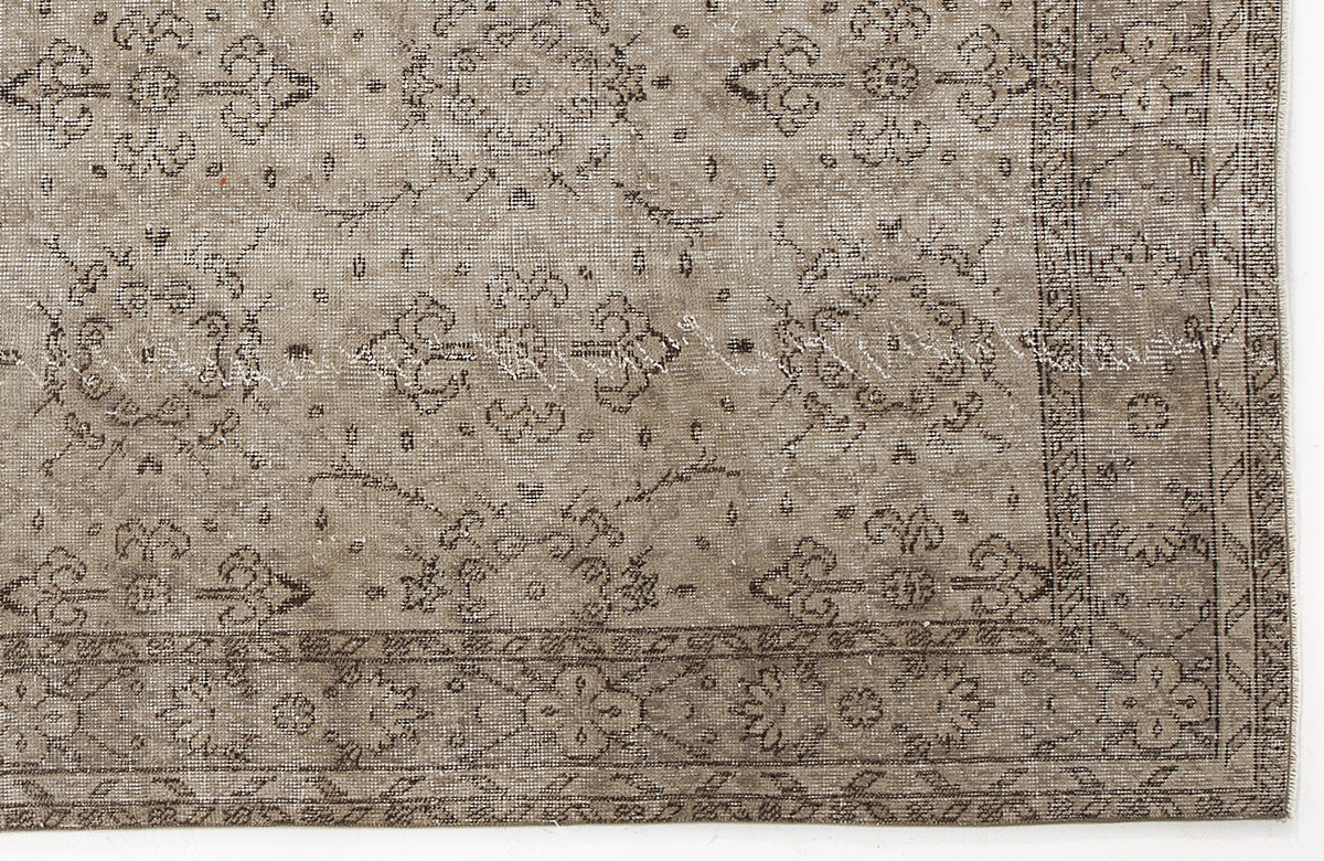 Beige Over Dyed Vintage Rug 5&#39;2&#39;&#39; x 8&#39;6&#39;&#39; ft 157 x 260 cm