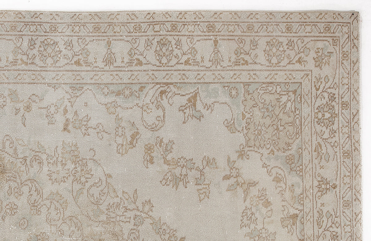Beige Over Dyed Vintage Rug 6&#39;0&#39;&#39; x 9&#39;3&#39;&#39; ft 184 x 283 cm