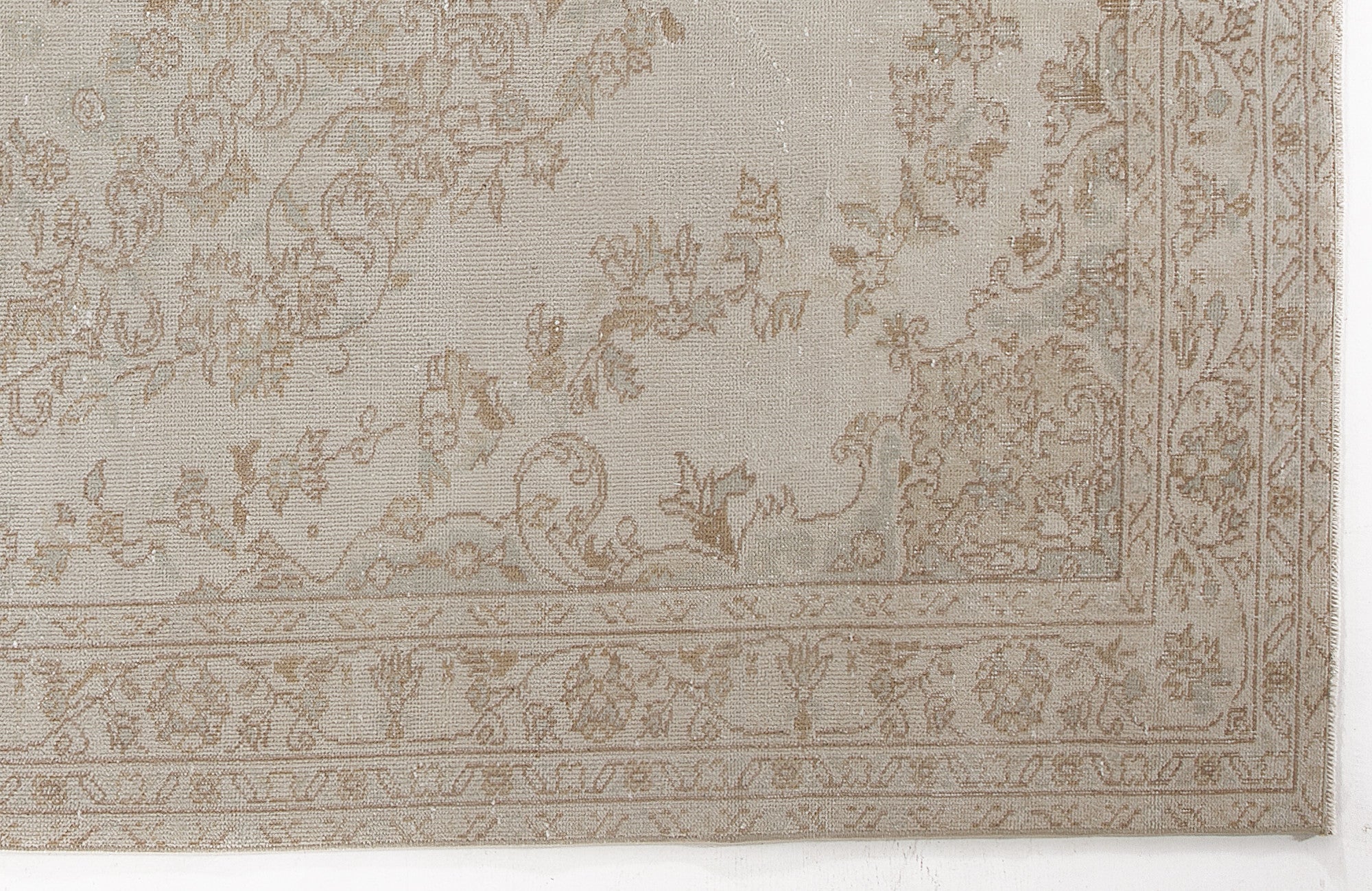 Beige Over Dyed Vintage Rug 6'0'' x 9'3'' ft 184 x 283 cm
