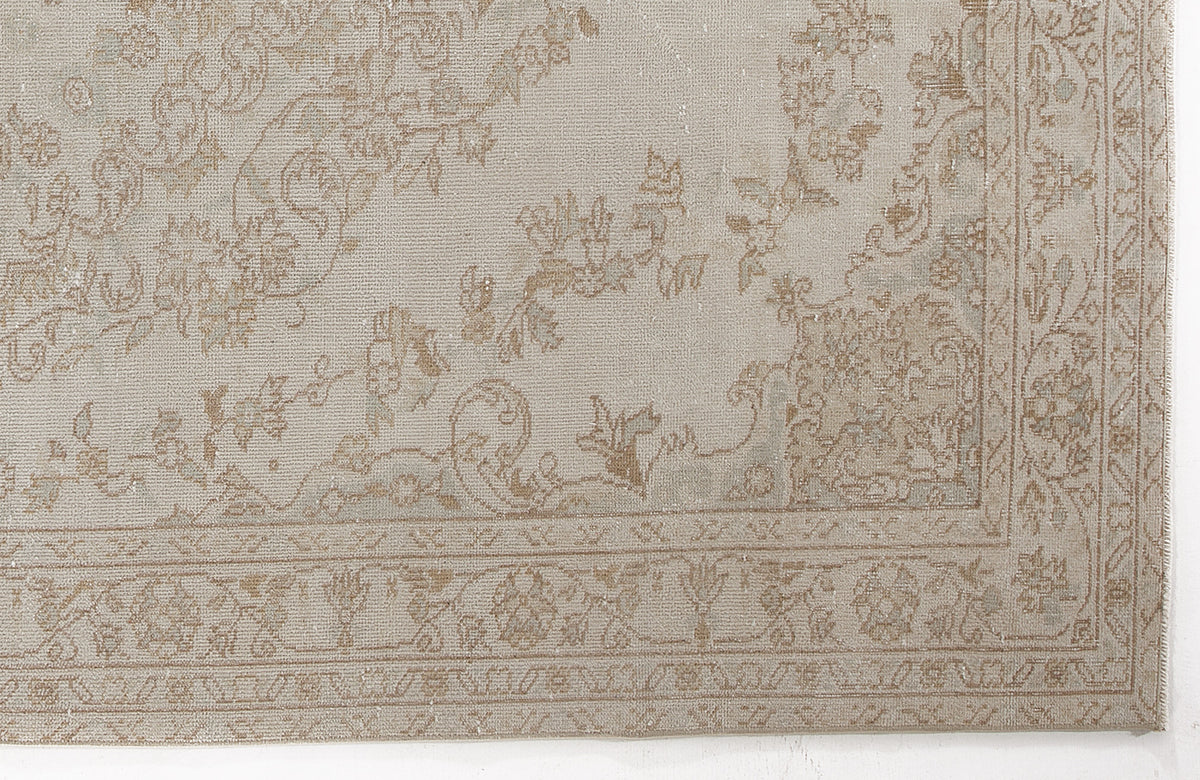 Beige Over Dyed Vintage Rug 6&#39;0&#39;&#39; x 9&#39;3&#39;&#39; ft 184 x 283 cm