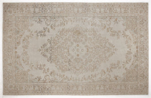 Beige Over Dyed Vintage Rug 6'0'' x 9'3'' ft 184 x 283 cm