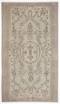 Beige Over Dyed Vintage Rug 4'10'' x 8'8'' ft 148 x 265 cm