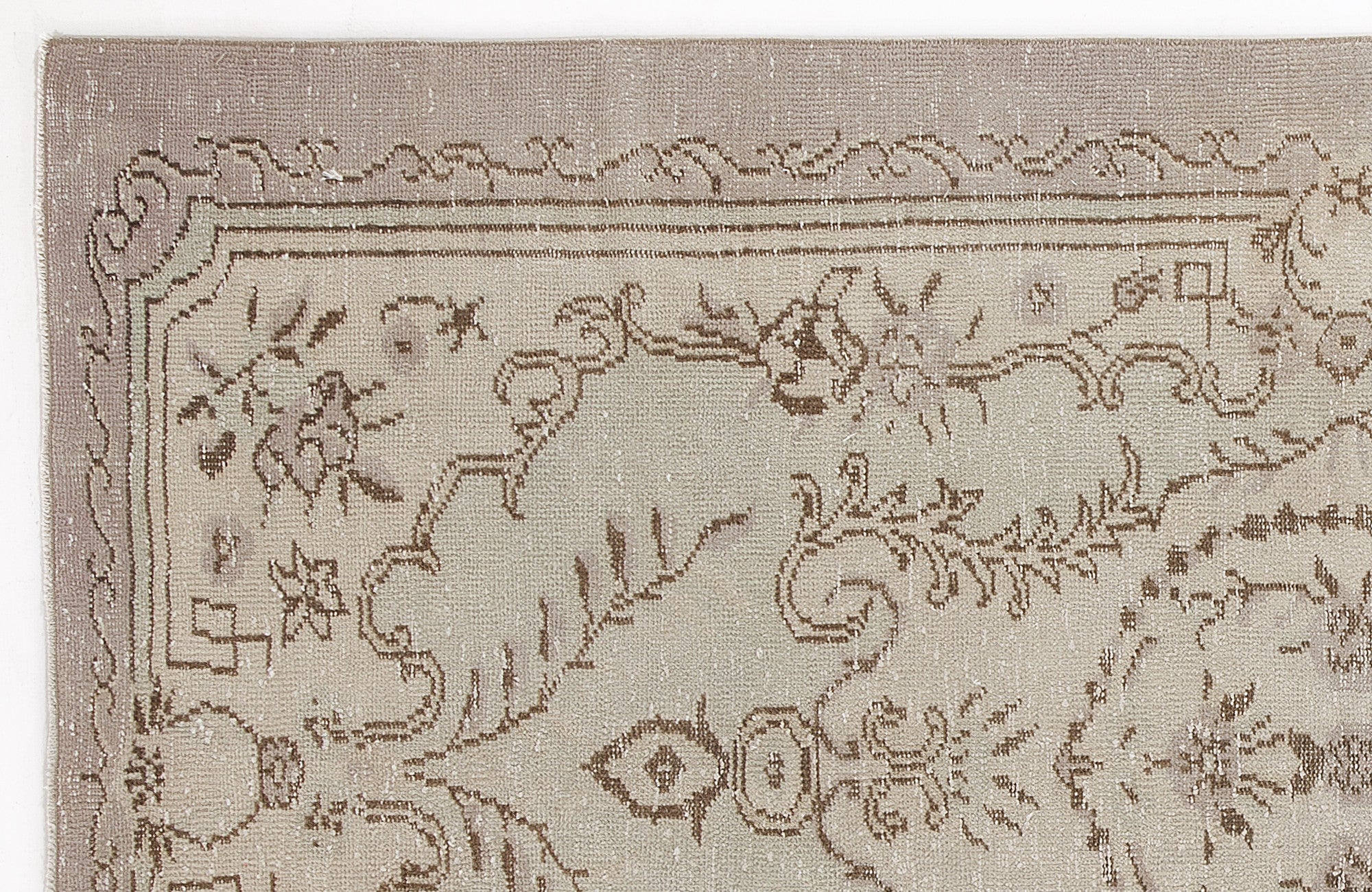Beige Over Dyed Vintage Rug 4'10'' x 8'8'' ft 148 x 265 cm