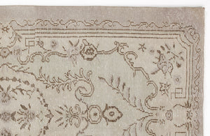 Beige Over Dyed Vintage Rug 4'10'' x 8'8'' ft 148 x 265 cm