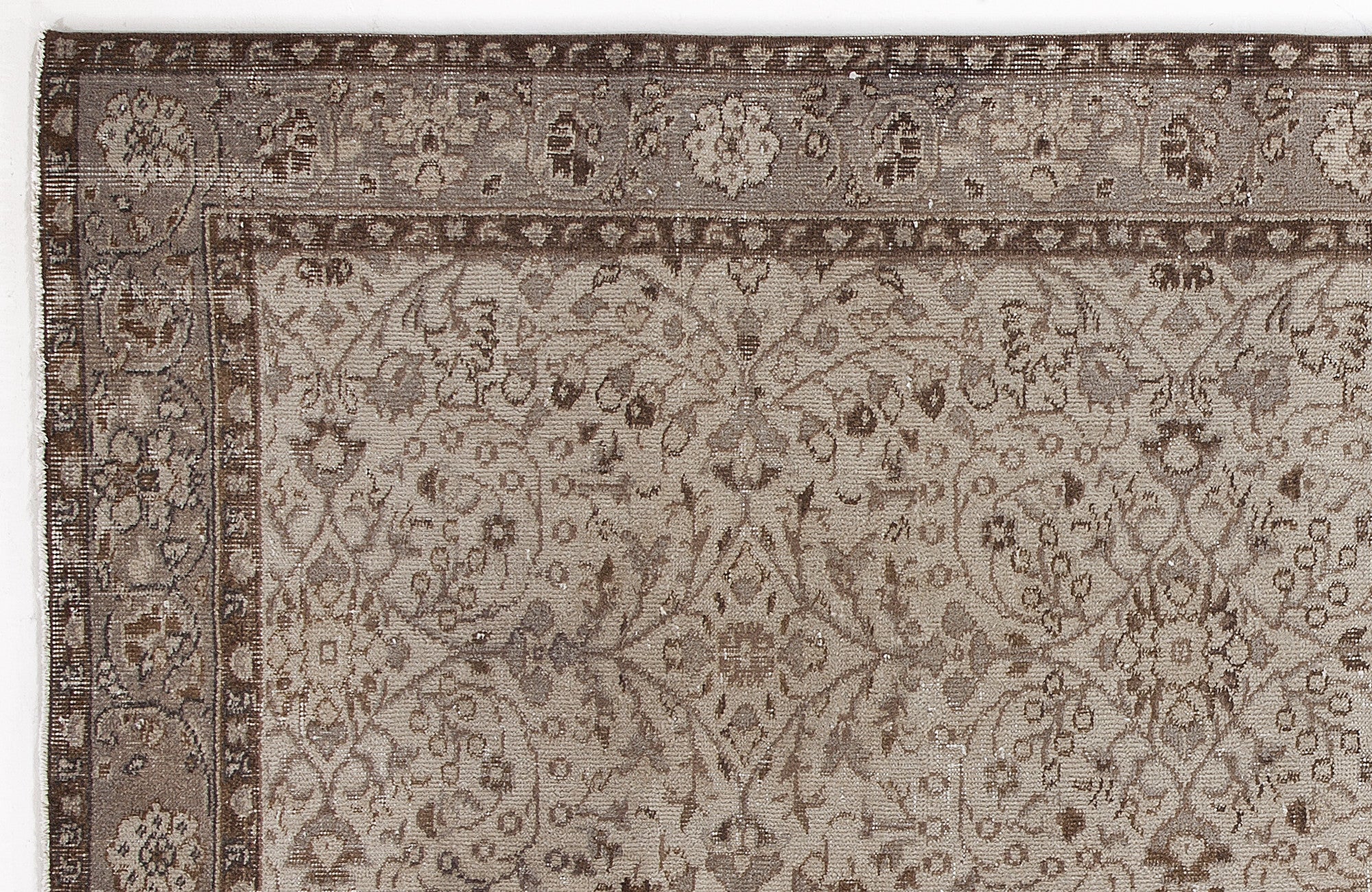 Beige Over Dyed Vintage Rug 5'5'' x 8'10'' ft 166 x 268 cm