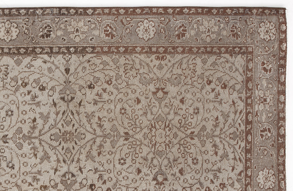 Beige Over Dyed Vintage Rug 5'5'' x 8'10'' ft 166 x 268 cm