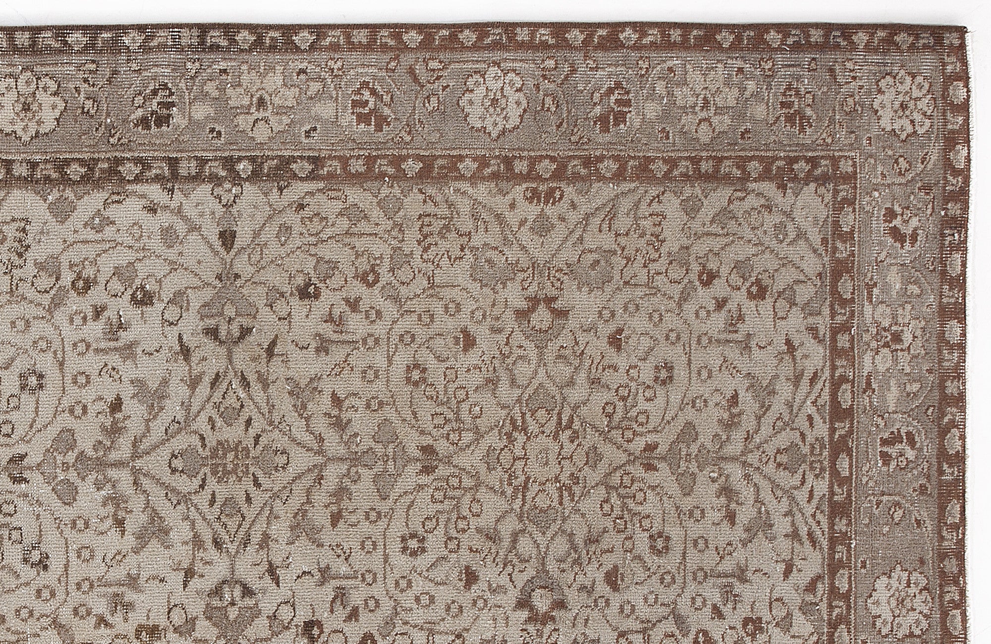 Beige Over Dyed Vintage Rug 5'5'' x 8'10'' ft 166 x 268 cm
