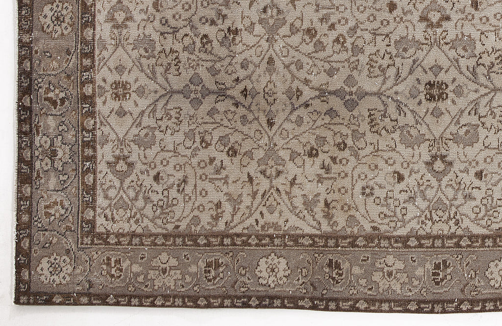 Beige Over Dyed Vintage Rug 5'5'' x 8'10'' ft 166 x 268 cm