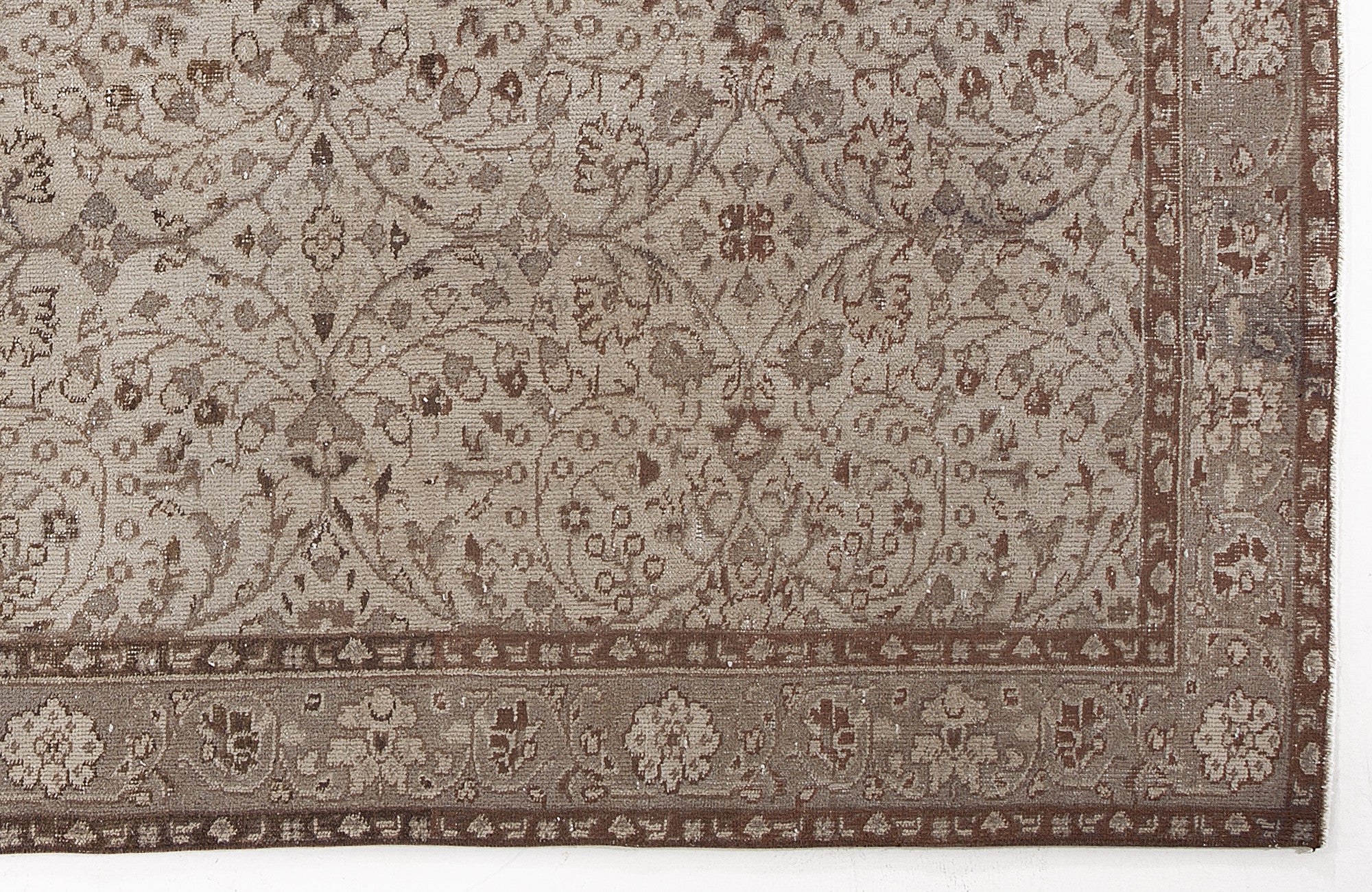 Beige Over Dyed Vintage Rug 5'5'' x 8'10'' ft 166 x 268 cm