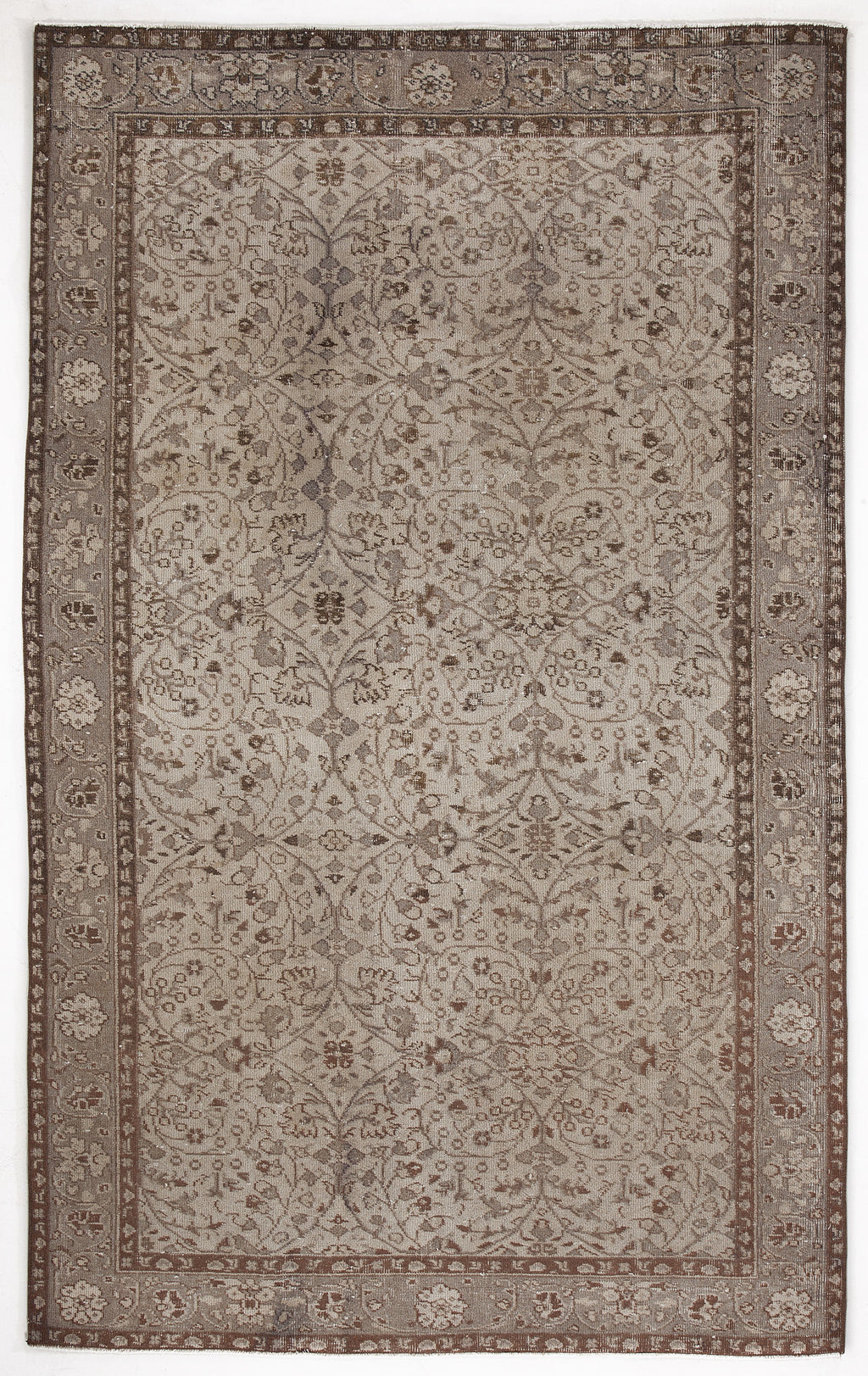 Beige Over Dyed Vintage Rug 5'5'' x 8'10'' ft 166 x 268 cm