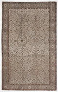 Beige Over Dyed Vintage Rug 5'5'' x 8'10'' ft 166 x 268 cm