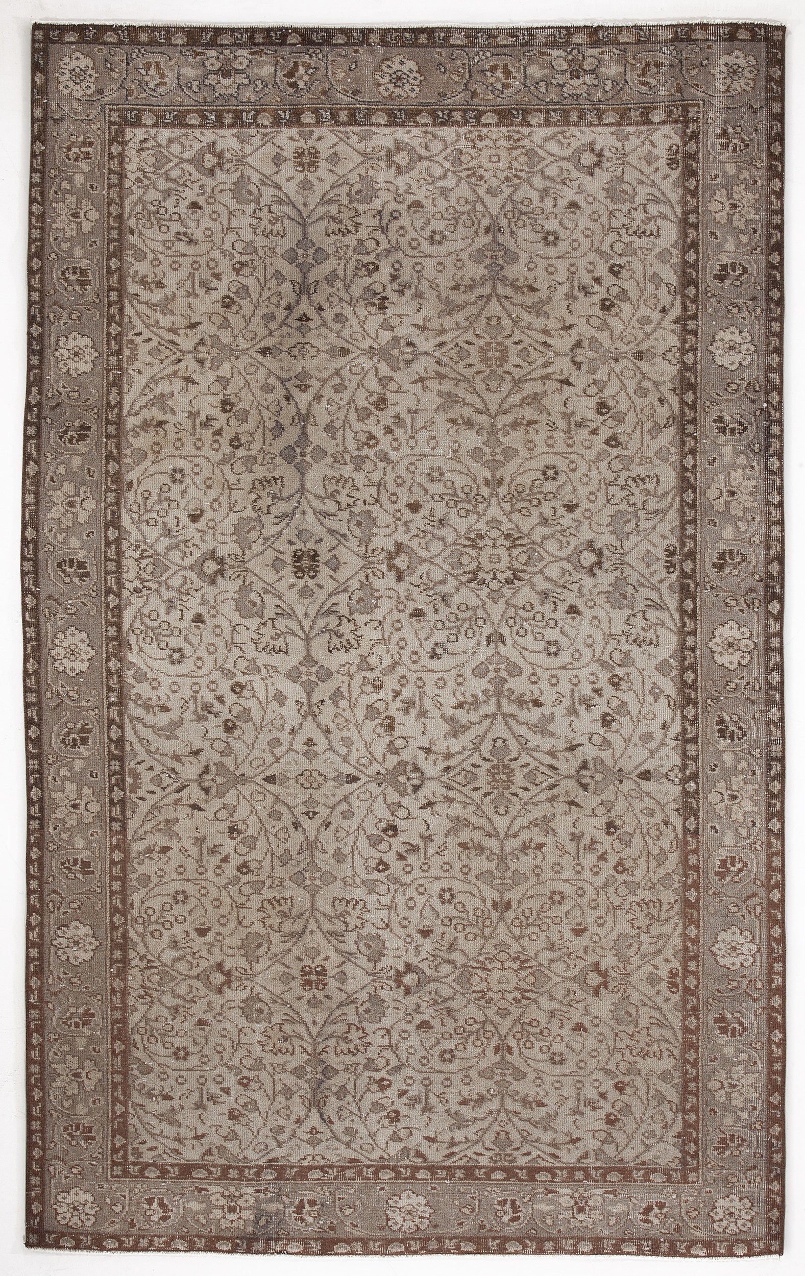 Beige Over Dyed Vintage Rug 5'5'' x 8'10'' ft 166 x 268 cm