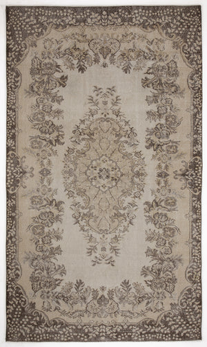 Beige Over Dyed Vintage Rug 5'9'' x 9'11'' ft 176 x 302 cm