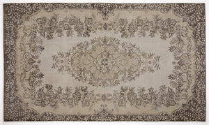 Beige Over Dyed Vintage Rug 5'9'' x 9'11'' ft 176 x 302 cm