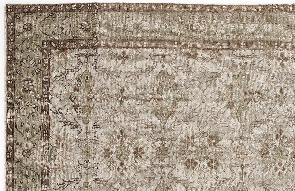 Beige Over Dyed Vintage Rug 4&#39;10&#39;&#39; x 8&#39;2&#39;&#39; ft 147 x 248 cm