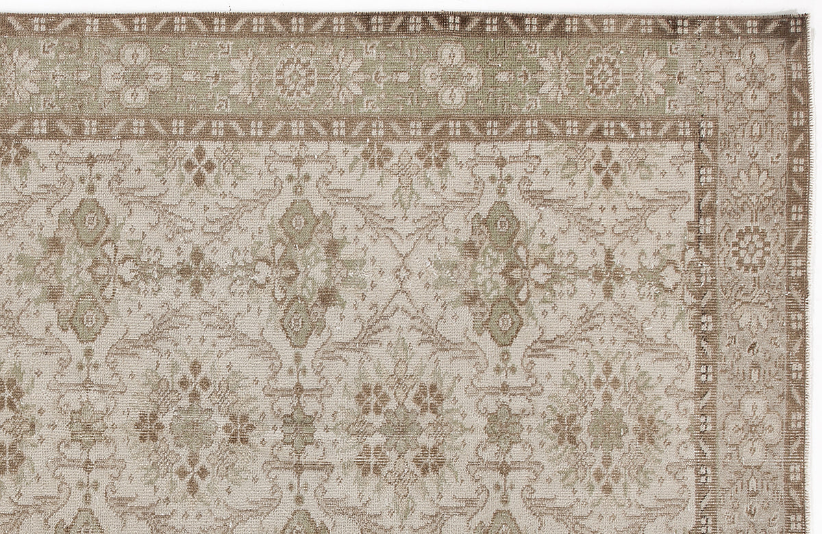 Beige Over Dyed Vintage Rug 4&#39;10&#39;&#39; x 8&#39;2&#39;&#39; ft 147 x 248 cm
