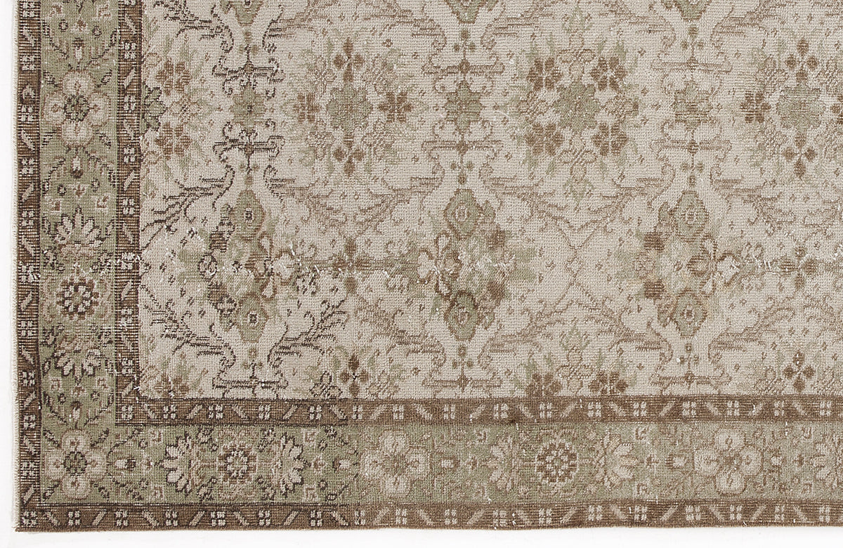 Beige Over Dyed Vintage Rug 4&#39;10&#39;&#39; x 8&#39;2&#39;&#39; ft 147 x 248 cm