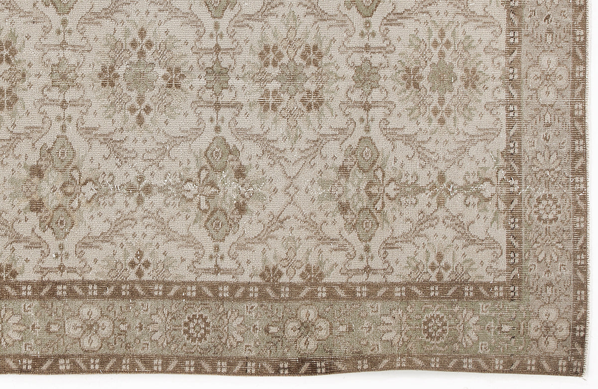 Beige Over Dyed Vintage Rug 4&#39;10&#39;&#39; x 8&#39;2&#39;&#39; ft 147 x 248 cm