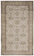 Beige Over Dyed Vintage Rug 4'10'' x 8'2'' ft 147 x 248 cm