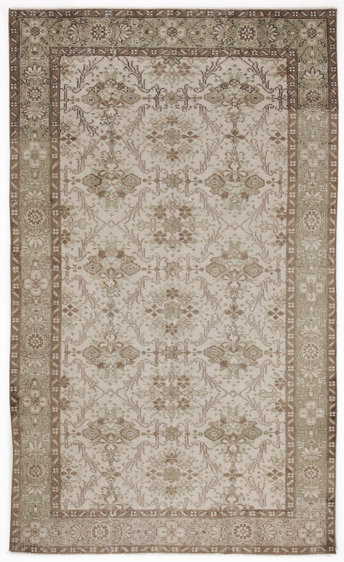 Beige Over Dyed Vintage Rug 4&#39;10&#39;&#39; x 8&#39;2&#39;&#39; ft 147 x 248 cm