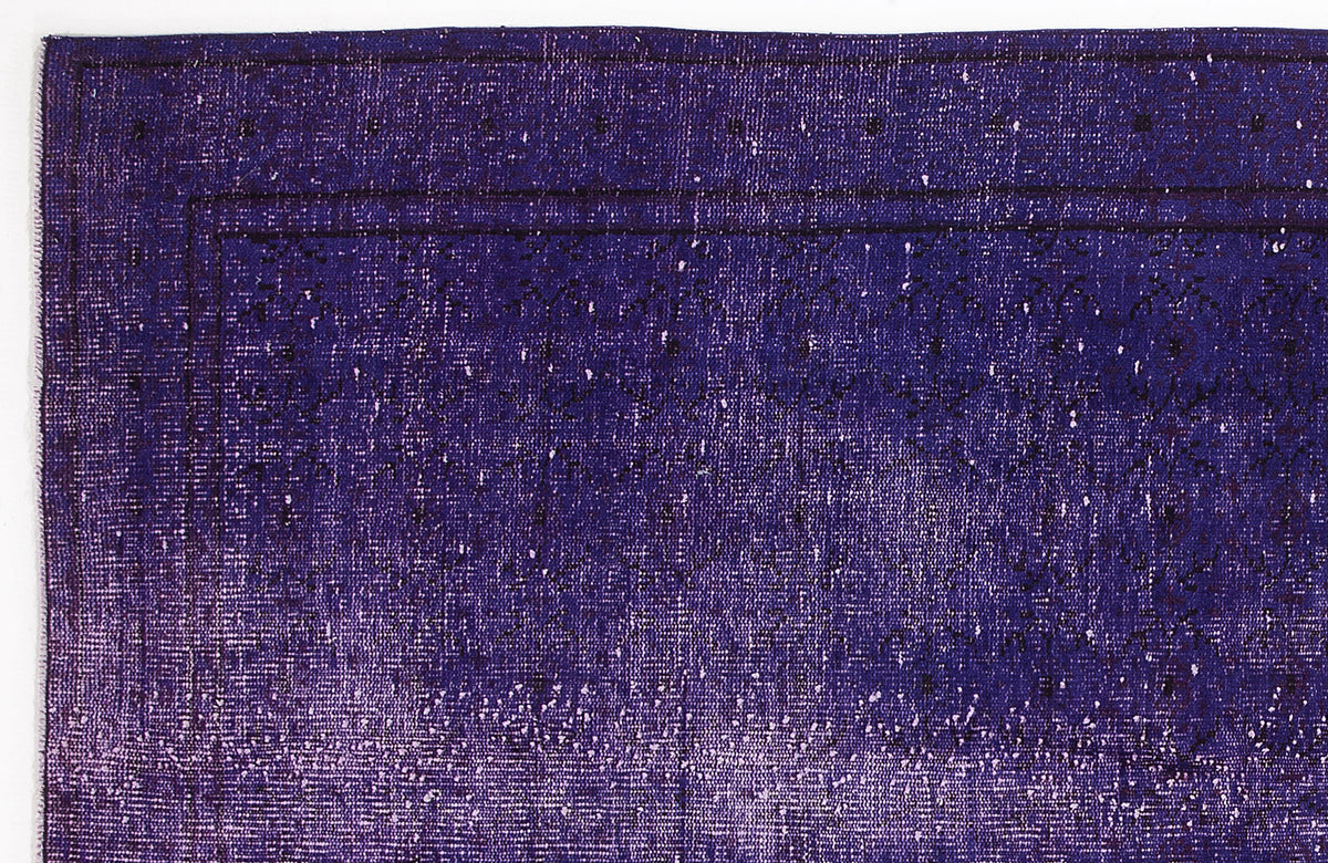 Purple Over Dyed Vintage Rug 5&#39;5&#39;&#39; x 8&#39;8&#39;&#39; ft 164 x 264 cm