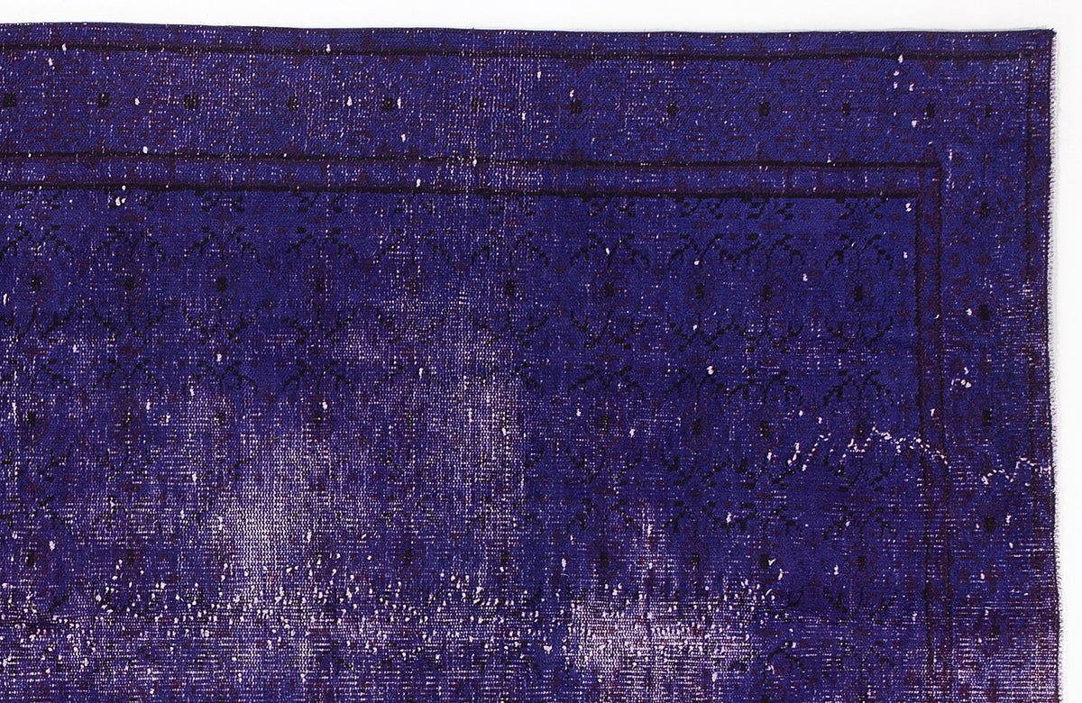 Purple Over Dyed Vintage Rug 5&#39;5&#39;&#39; x 8&#39;8&#39;&#39; ft 164 x 264 cm