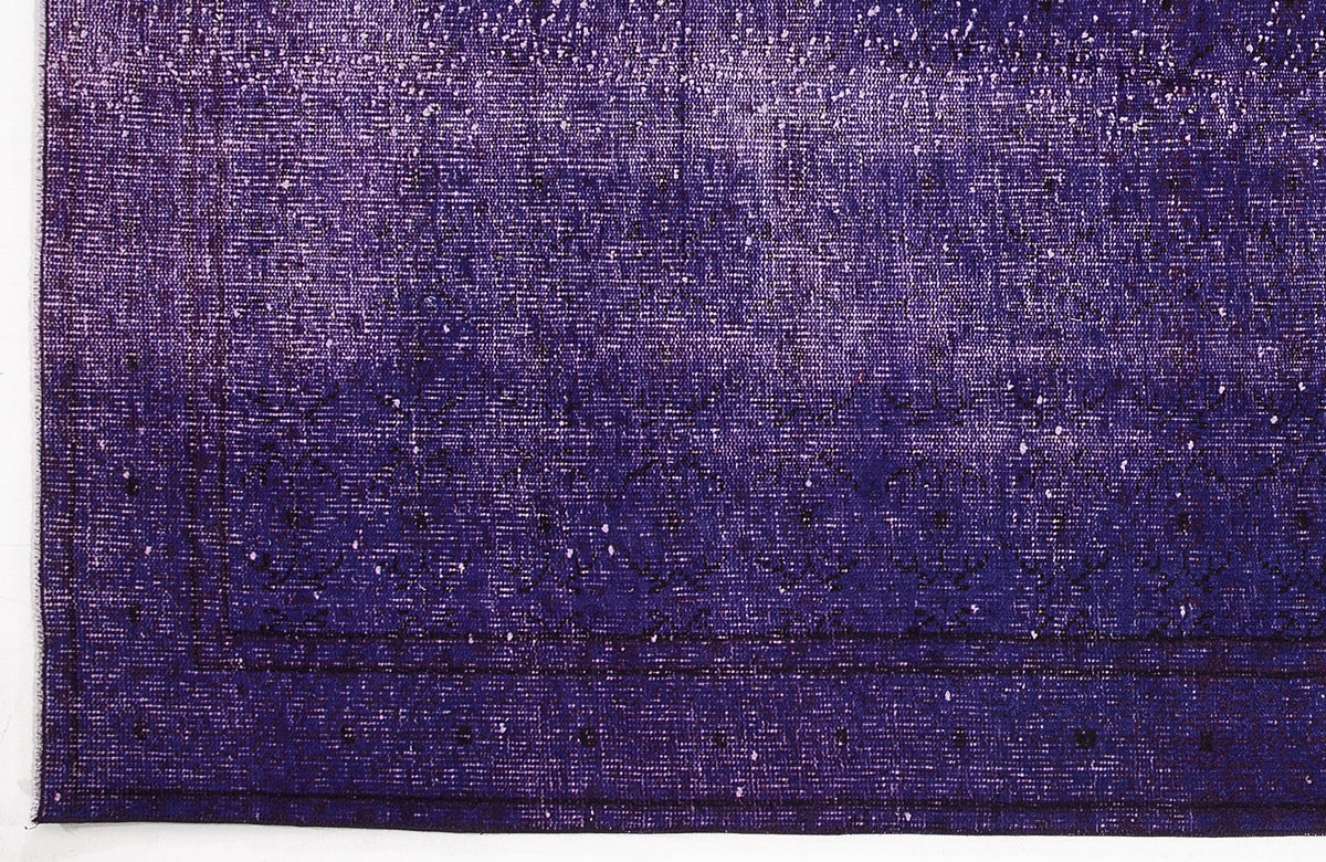Purple Over Dyed Vintage Rug 5&#39;5&#39;&#39; x 8&#39;8&#39;&#39; ft 164 x 264 cm