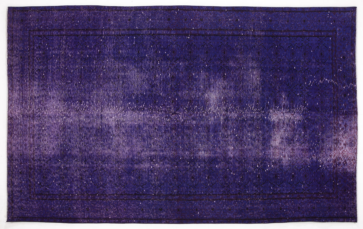 Purple Over Dyed Vintage Rug 5&#39;5&#39;&#39; x 8&#39;8&#39;&#39; ft 164 x 264 cm