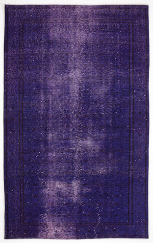 Purple Over Dyed Vintage Rug 5'5'' x 8'8'' ft 164 x 264 cm