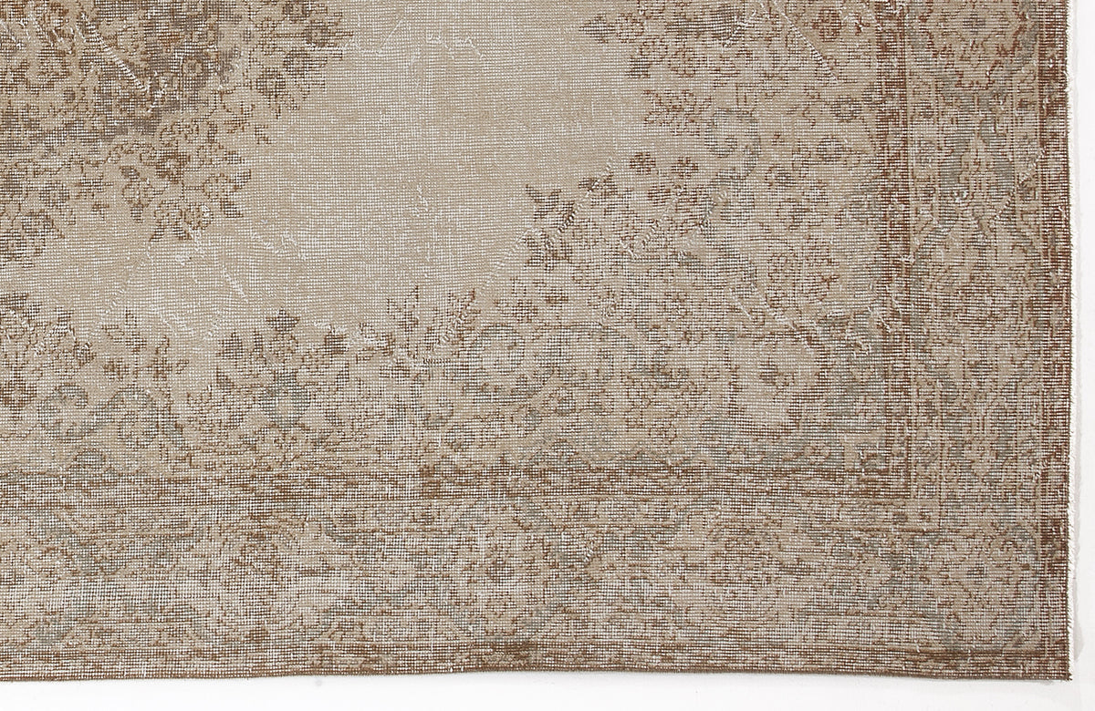 Beige Over Dyed Vintage Rug 5&#39;8&#39;&#39; x 9&#39;3&#39;&#39; ft 172 x 283 cm